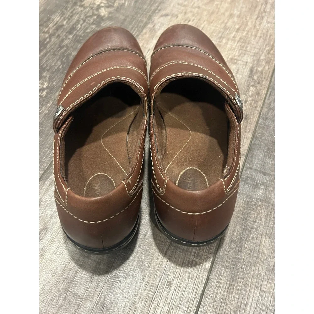 Clarks Bendables Brown Leather Slip On Loafers Shoes Womens 8M 62922 - Picture 2 of 7